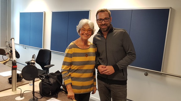 Sprecherin Regina Lemnitz mit André Heller