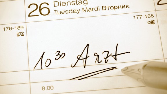 Arzttermin in einem Kalender